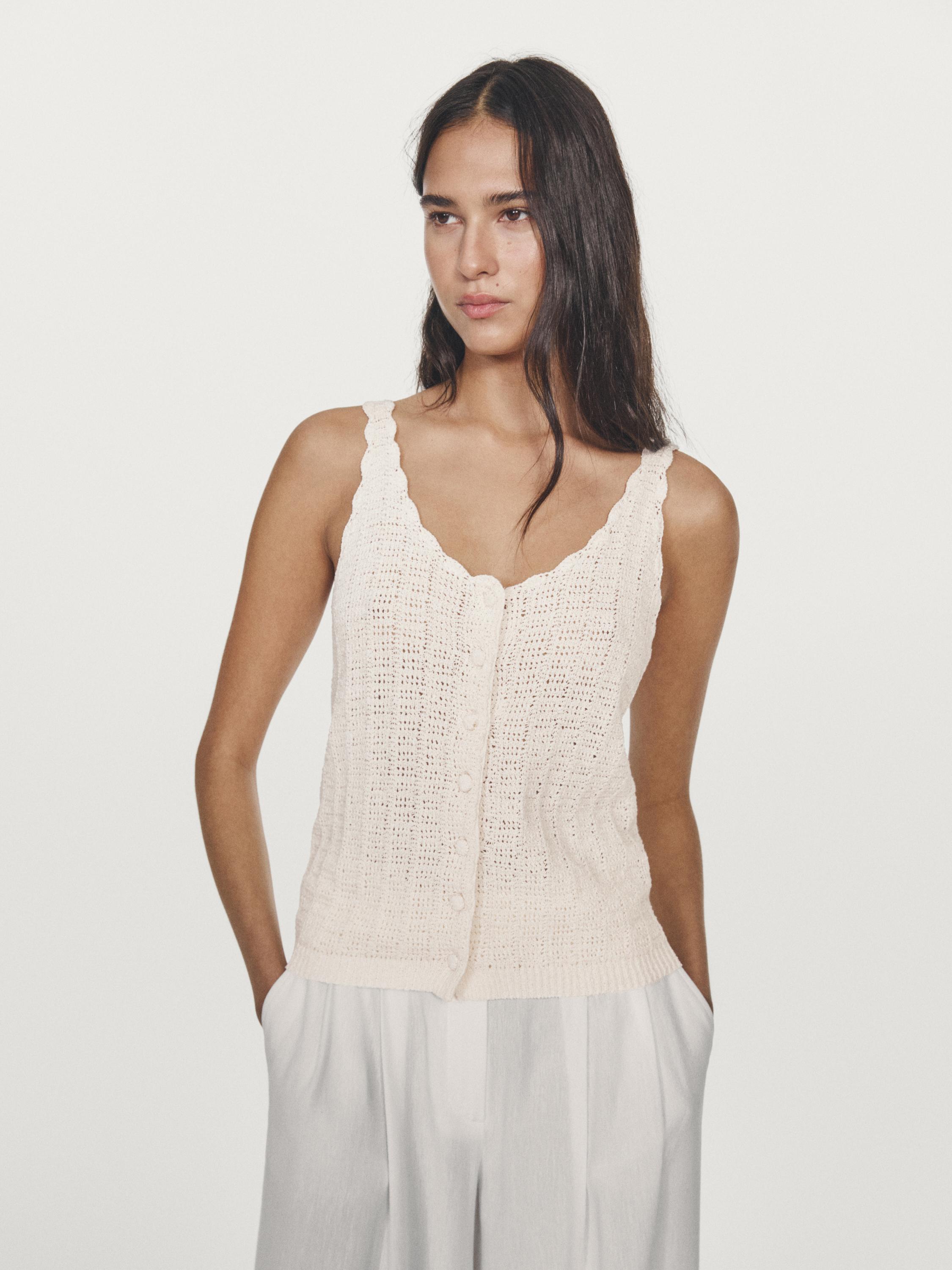 Crochet top with button details